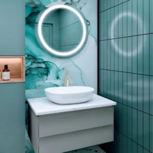 Contemporary Round Backlit Mirror