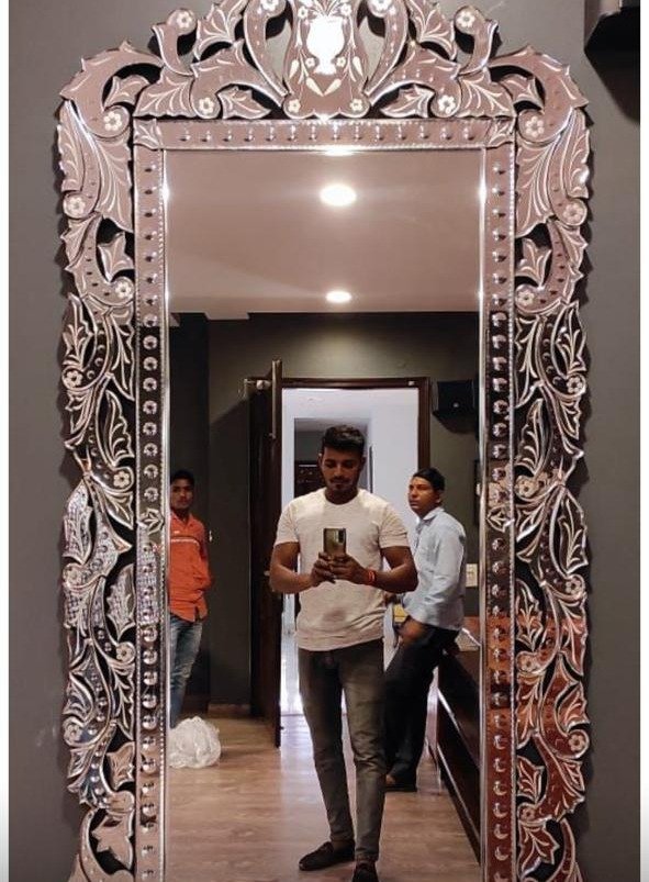 Handcrafted Rectangular Venetian Mirror | Luxury Designer Wall Mirror