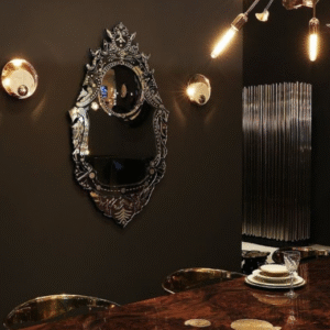 Luxury Venetian Wall Mirror with hand-carved detailing for dining room interiors