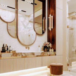 Gold Finish Stainless Steel Mirror Frame | Luxury Custom Shapes & Sizes