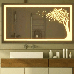 Elite Horizontal LED Vanity Mirrors: Greek Key & Ethereal Glow Collections