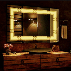 Luminous Meander & Ethereal Aura: Bespoke Horizontal LED Light Mirrors